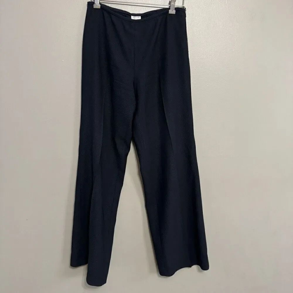 Armani Collezioni black wide leg textured pants size 40